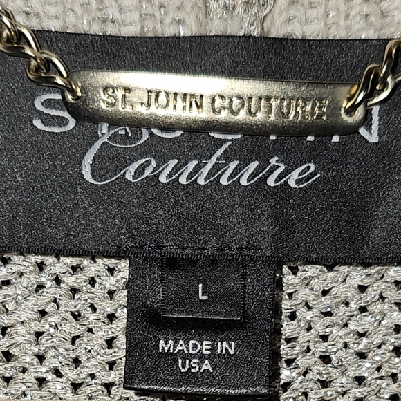 St John Couture Cardigan with rhinestone buttons size L - Picture 4 of 7